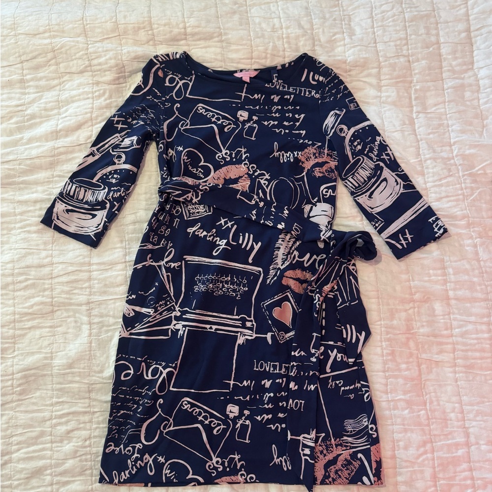 Lilly Pulitzer Navy Love Letters Graphic Dress